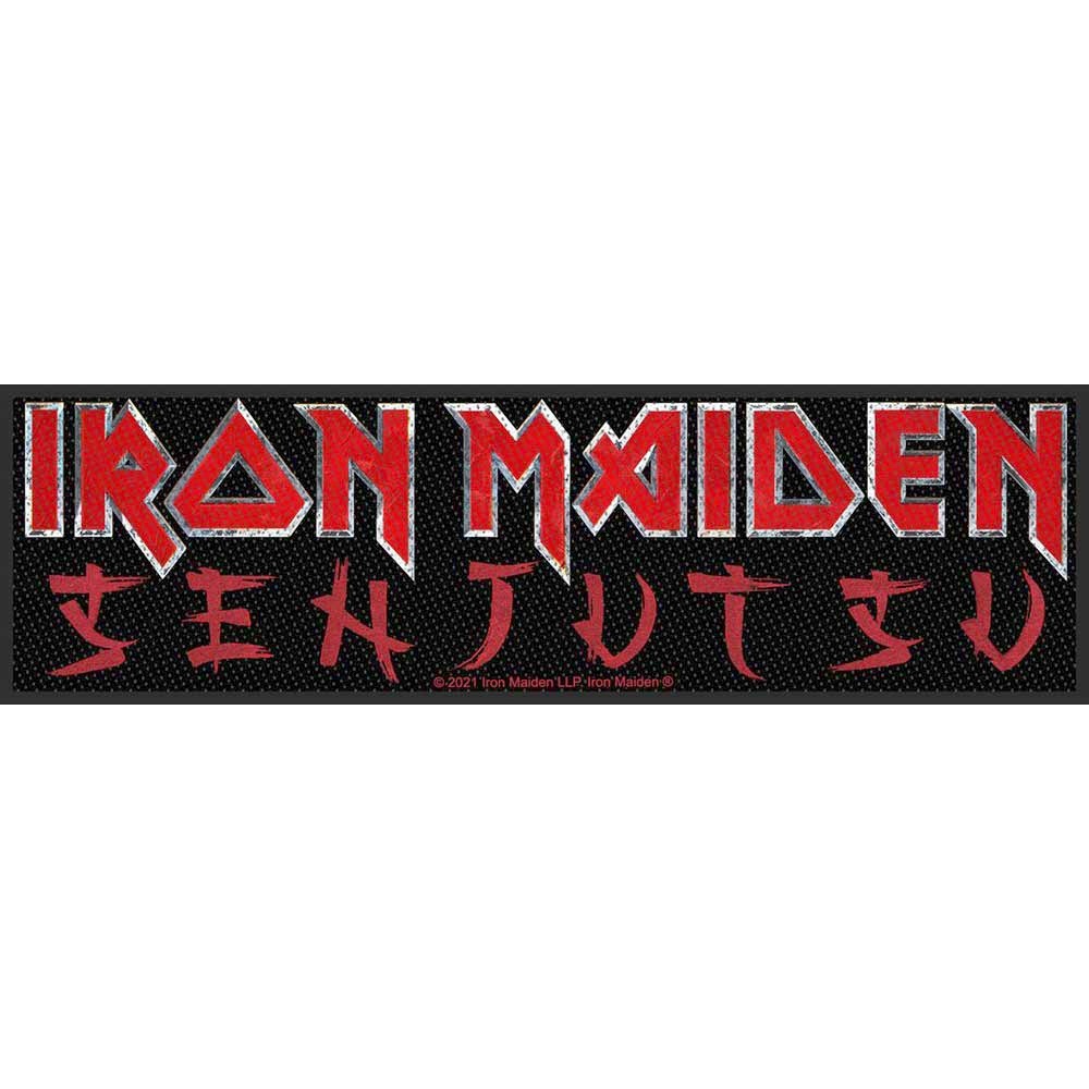 Iron Maiden - Senjutsu Logo Super Strip Patch - Zwart/Rood